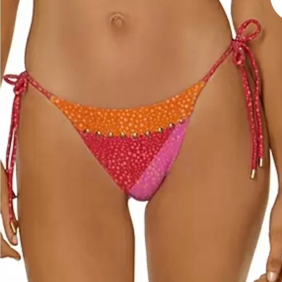 Vix women Piper Long Tie multi bikini bottom Size S swim bottom sliming coastal - Picture 1 of 7